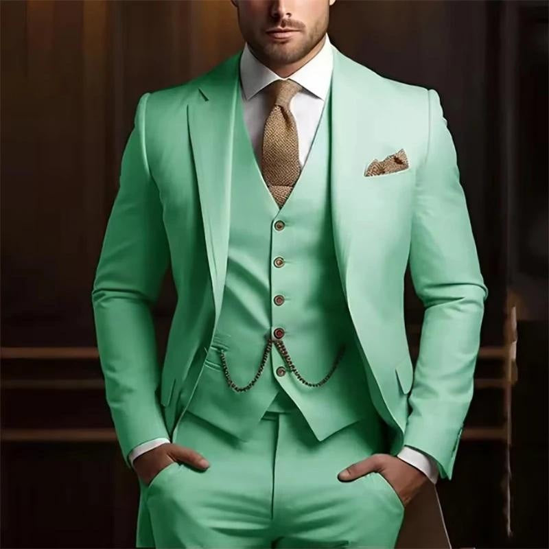 Men's High-grade Gentleman Temperament Slim Three-piece Suit