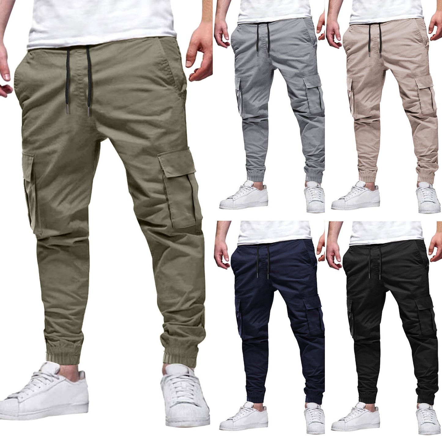 Men's Multi-pocket Drawstring Leisure Pants