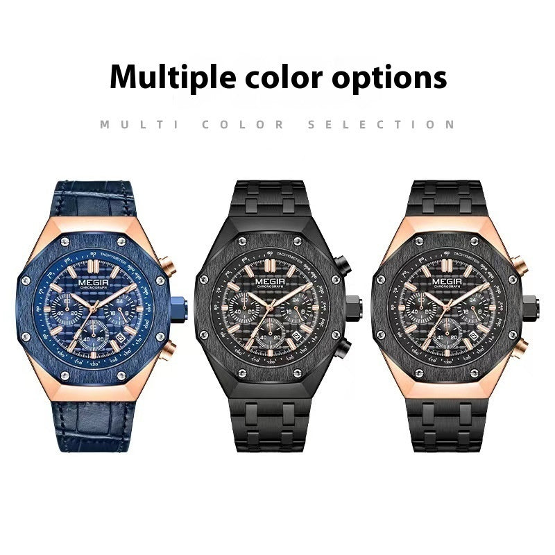 Men's Multifunctional Waterproof Quartz Watch