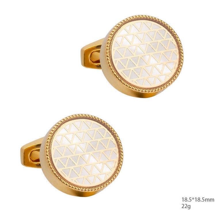 Men's Round CD Enamel Cufflinks