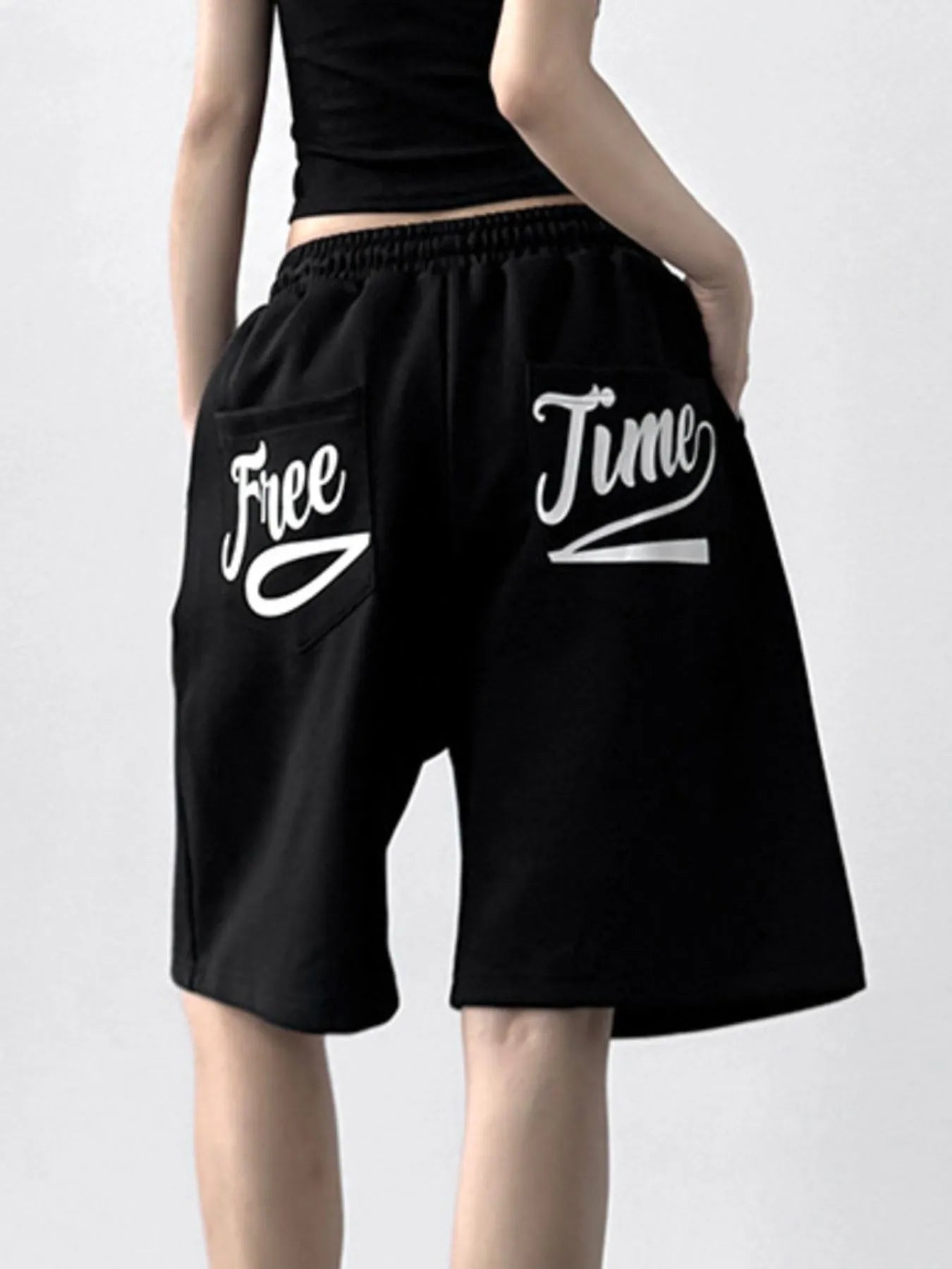 Drawstring Wide Leg Shorts