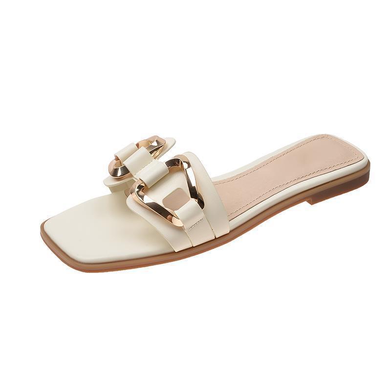 Flat sandals gold hardware