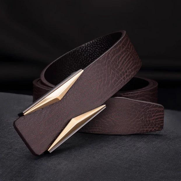 Simple And Elegant Men's Smooth Buckle Belt by GJG Denim