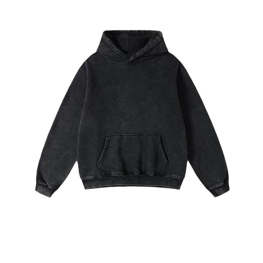 Men's Heavy Fleece-lined Thickened Retro Washed Sweater