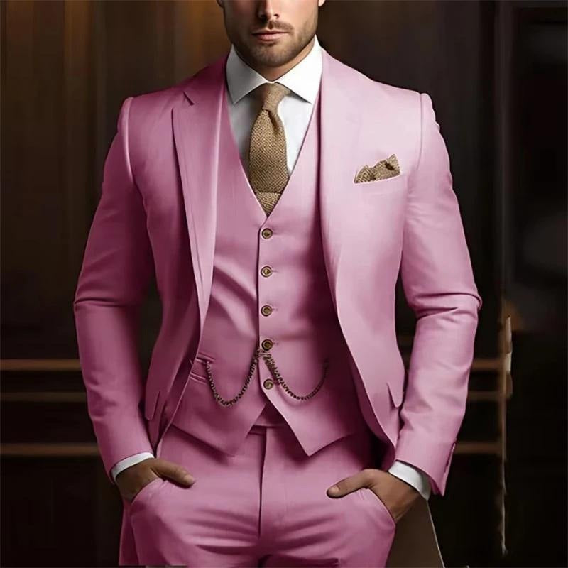 Men's High-grade Gentleman Temperament Slim Three-piece Suit