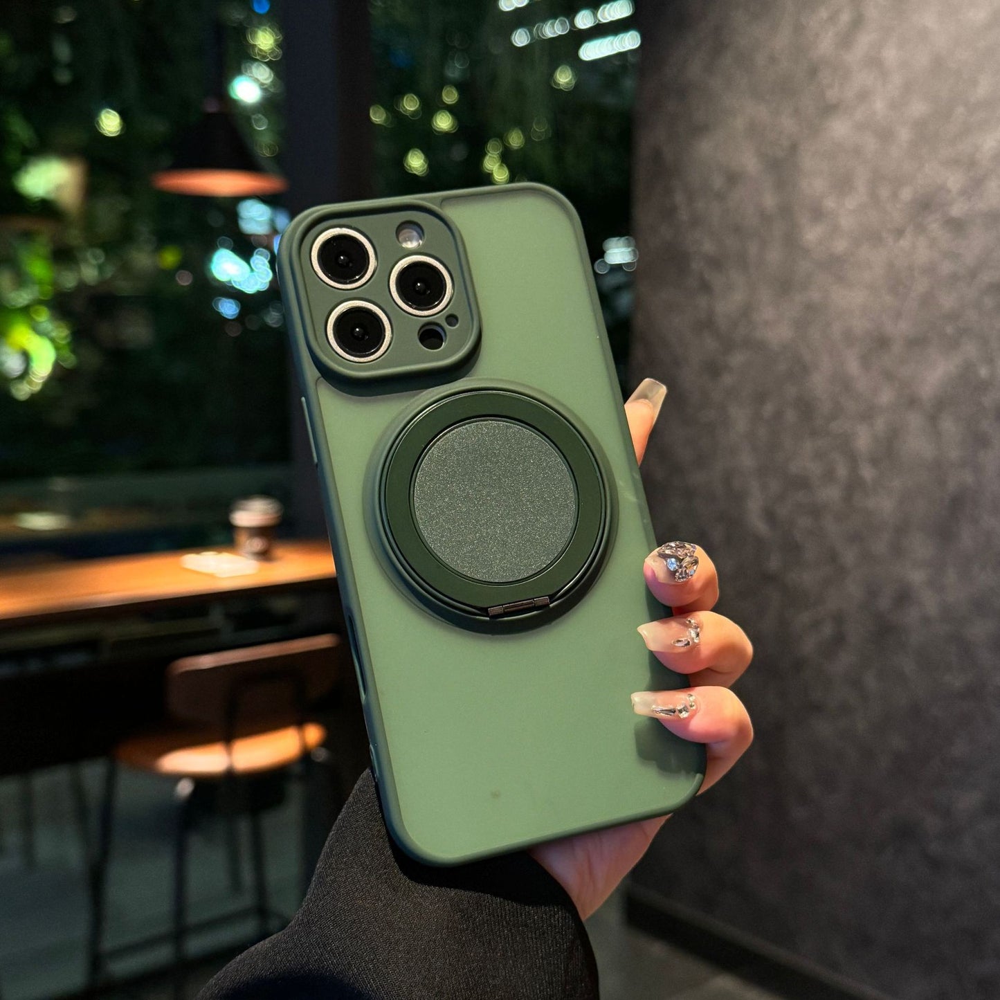 Skin-sensitive Magnetic Rotating Bracket Frosted Drop-resistant Phone Case