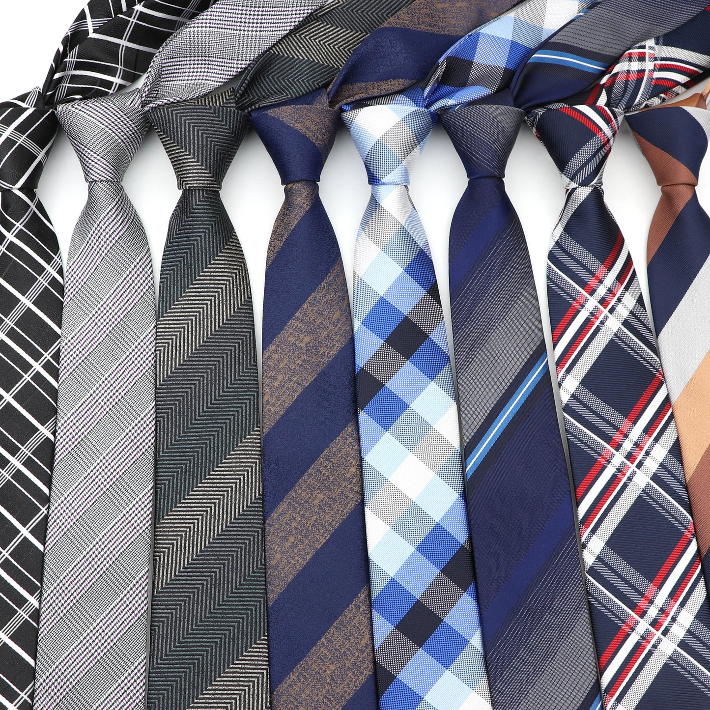 Men's 6cm Casual Ties Skinny Tie Fashion Polyester Plaid