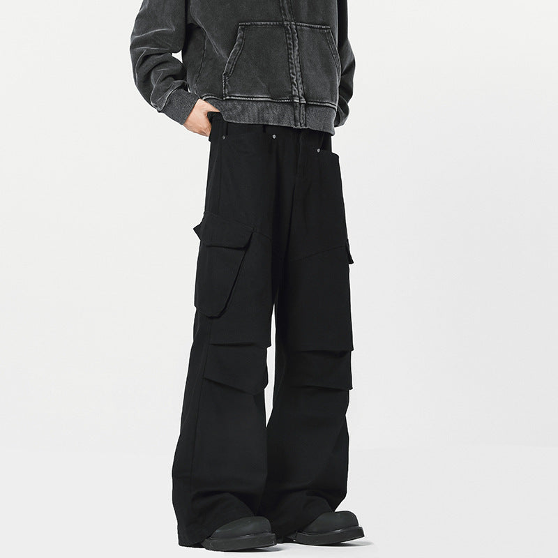 Retro Men's Straight Cargo Casual Pants by GJG Denim