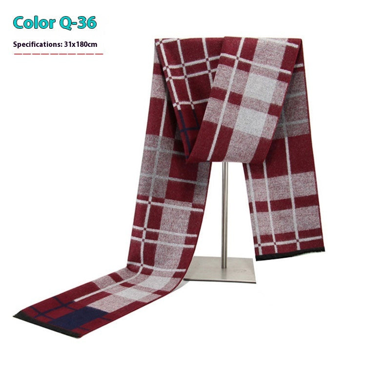 Men's Warm Cashmere-like Striped Scarf