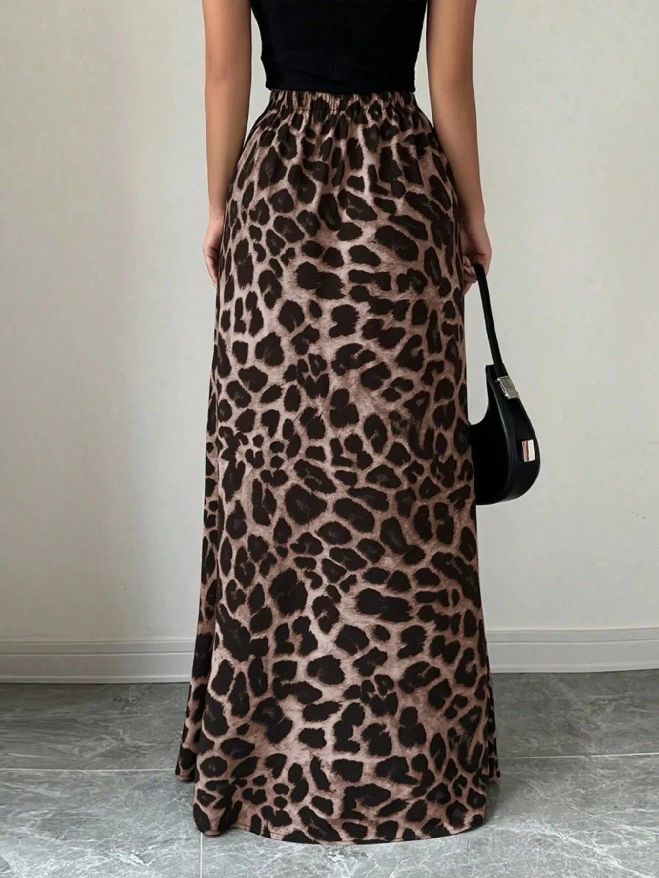 Leopard Print High-Waisted Maxi Skirt by Lady Ros
