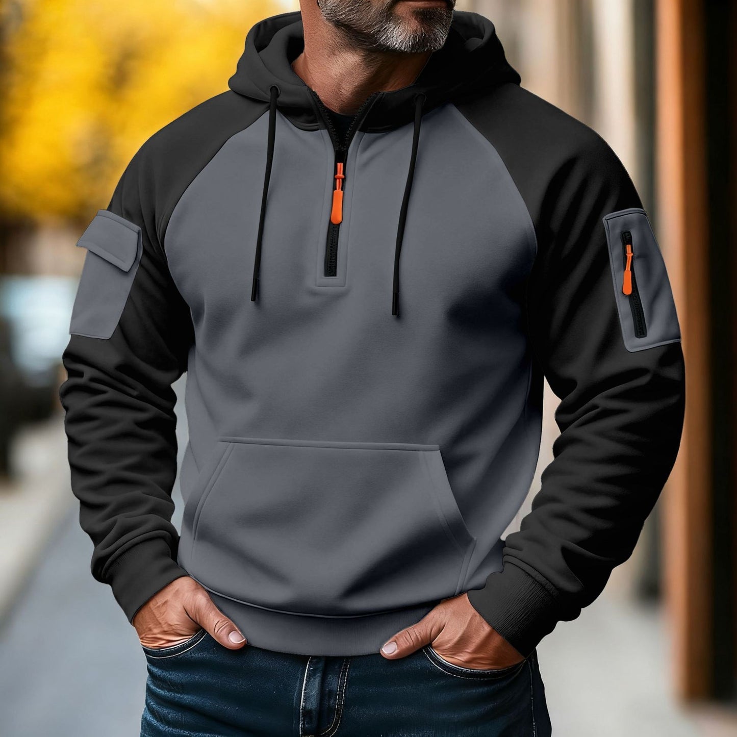Men's Zipper Pullover Hooded Sweater