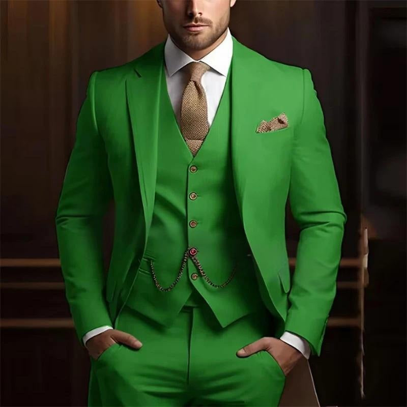 Men's High-grade Gentleman Temperament Slim Three-piece Suit