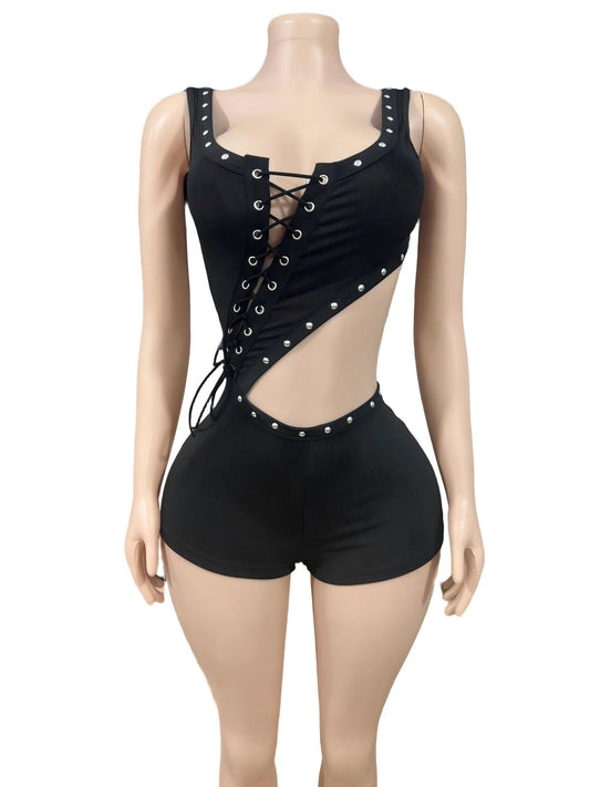 Irregular Sleeveless T-shirt And Romper Shorts by GJG Denim