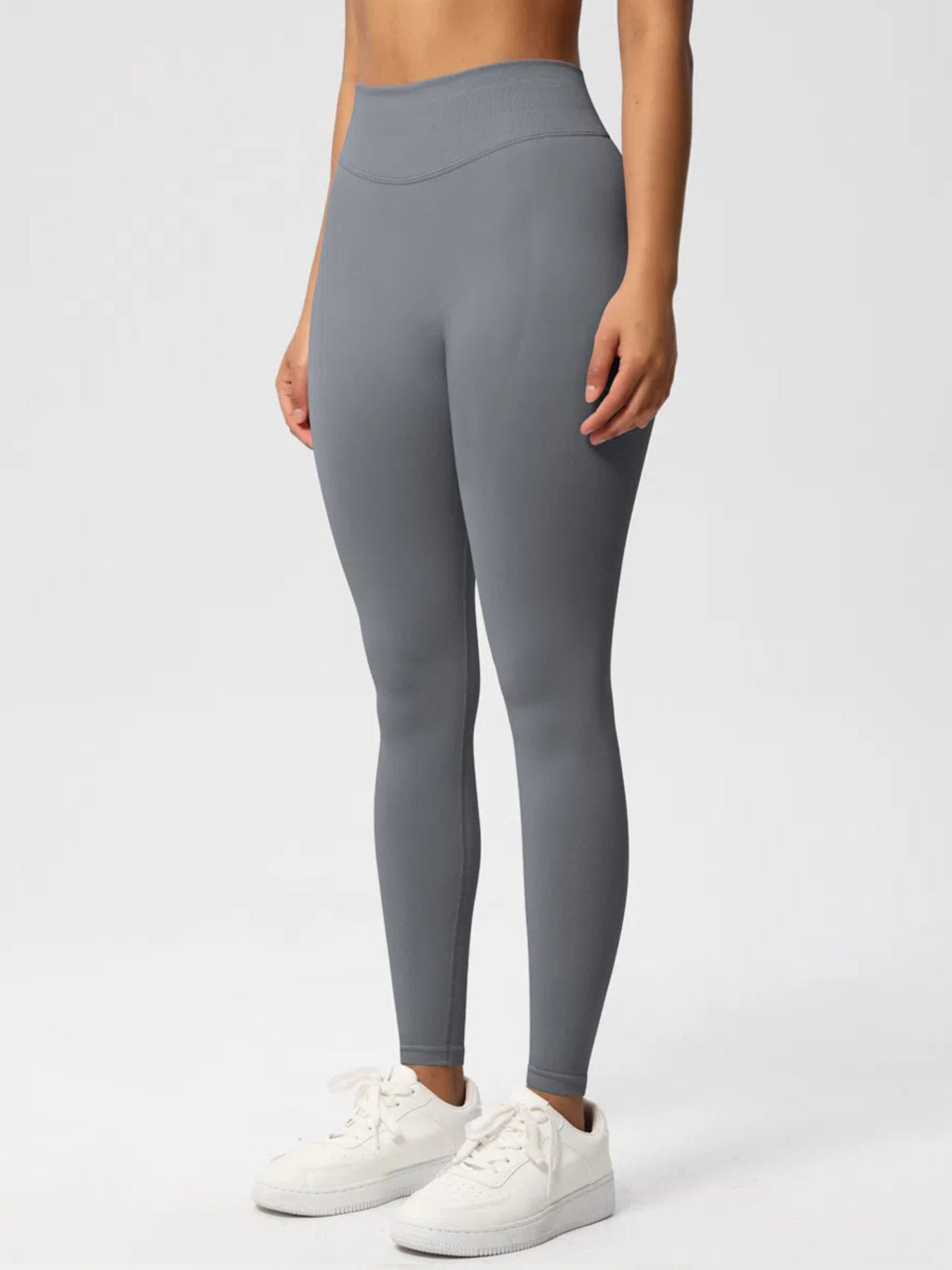 Sexy High Elastic Women's Solid Tights High Waist Workout Yoga Leggings, Scrunch Butt Lifting Elastic Pants, Tummy Control Butt Lifting Workout Yoga Athletic Pants