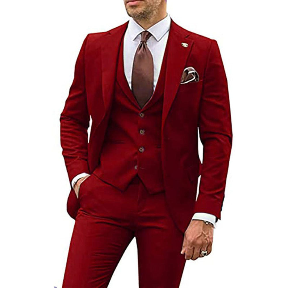 Men's Three-piece Slim-fit Dovetail Suit
