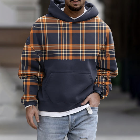 Men's Casual Fashion Trendy Plaid Print Sweatshirt