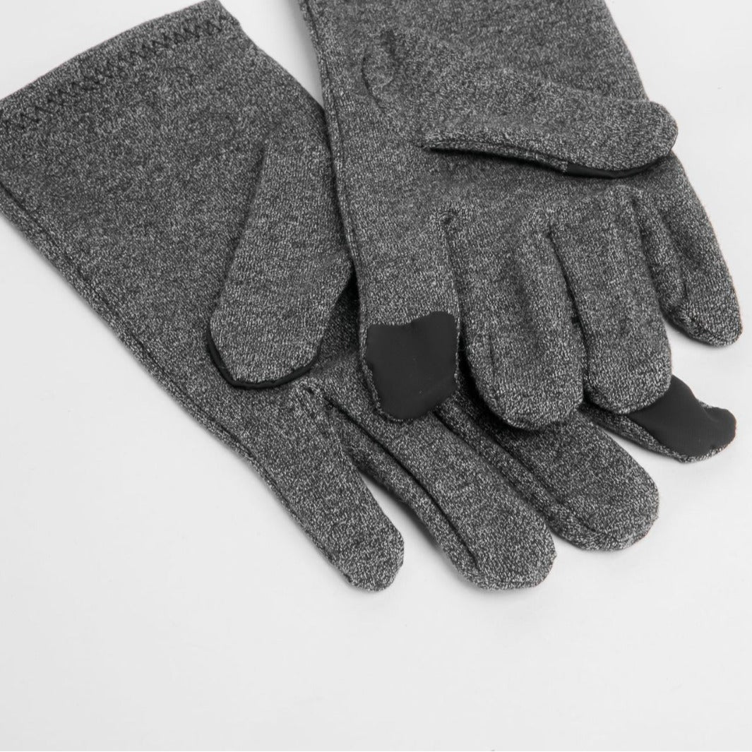 Grey Full Finger Touch Screen Health Pressure Gloves