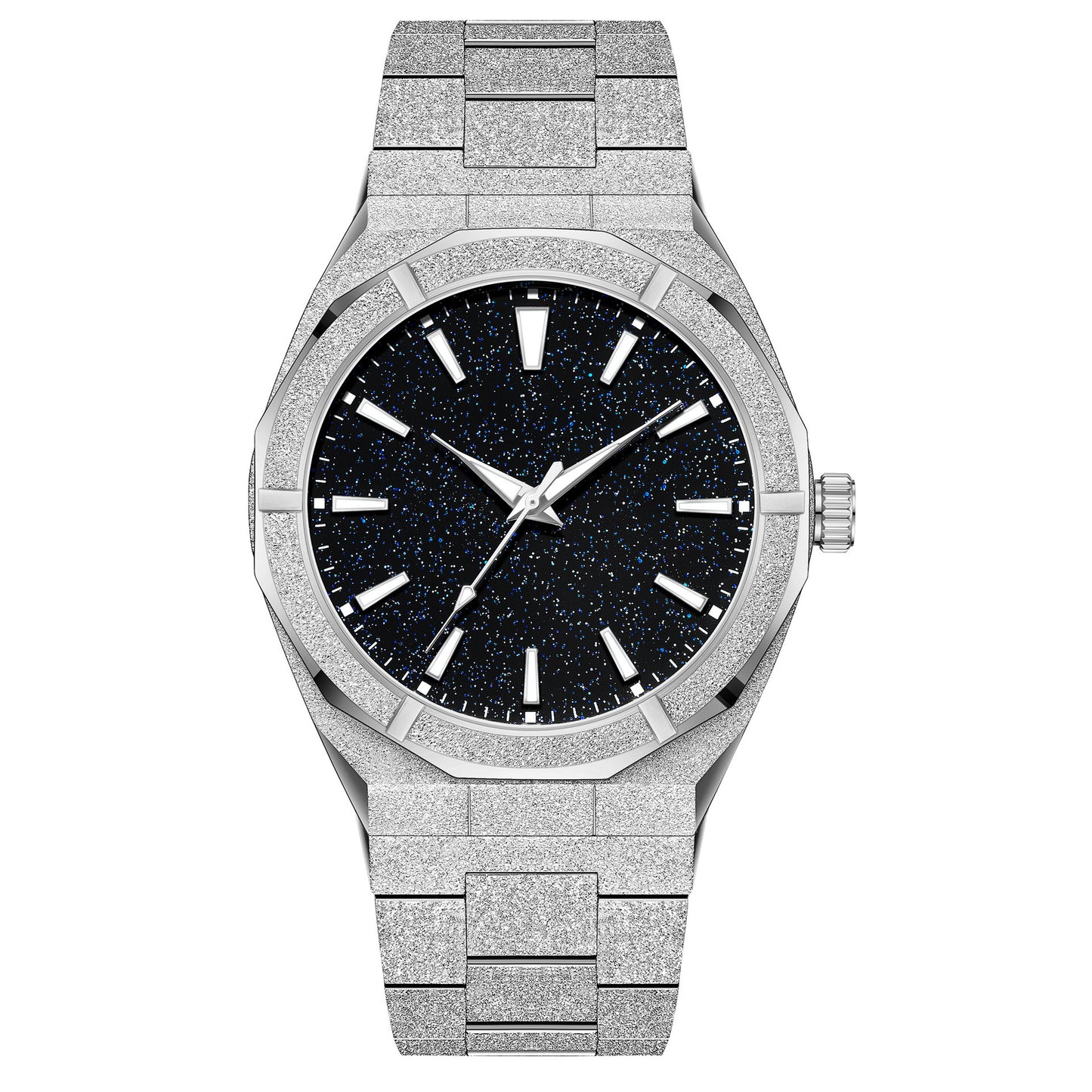 Men's Stainless Steel Frosted Luminous Business Watch
