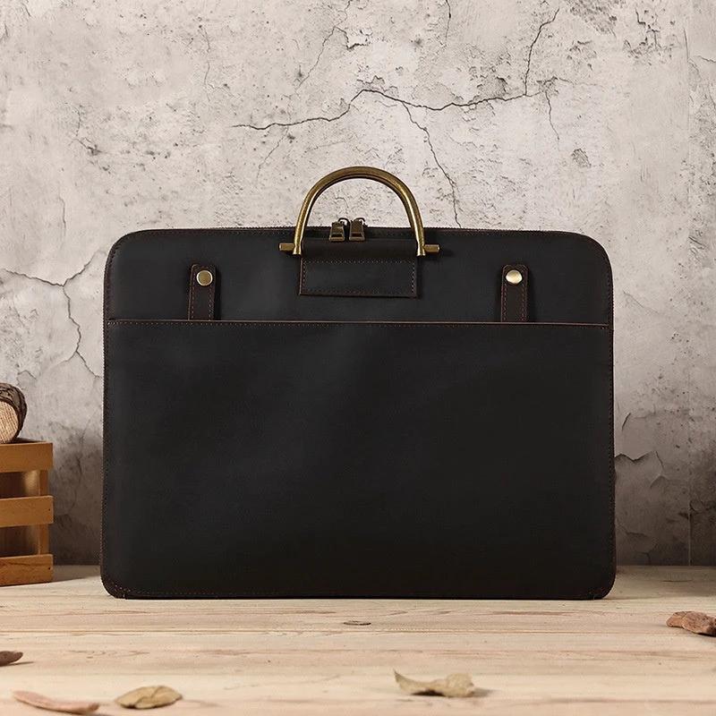 Men's Genuine Leather Computer Bag by GJG Denim