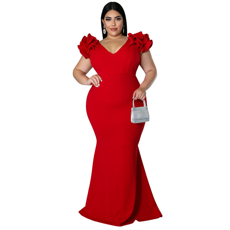 European And American Fashion Plus Size Women Backless Dress