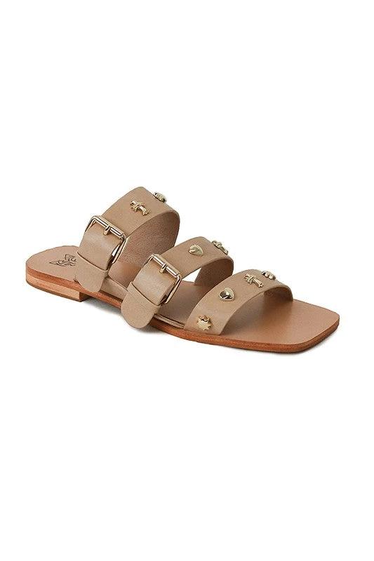 D-LANA-02-STUDED, FLAT, SANDALS by Coco’s Tee Boutique