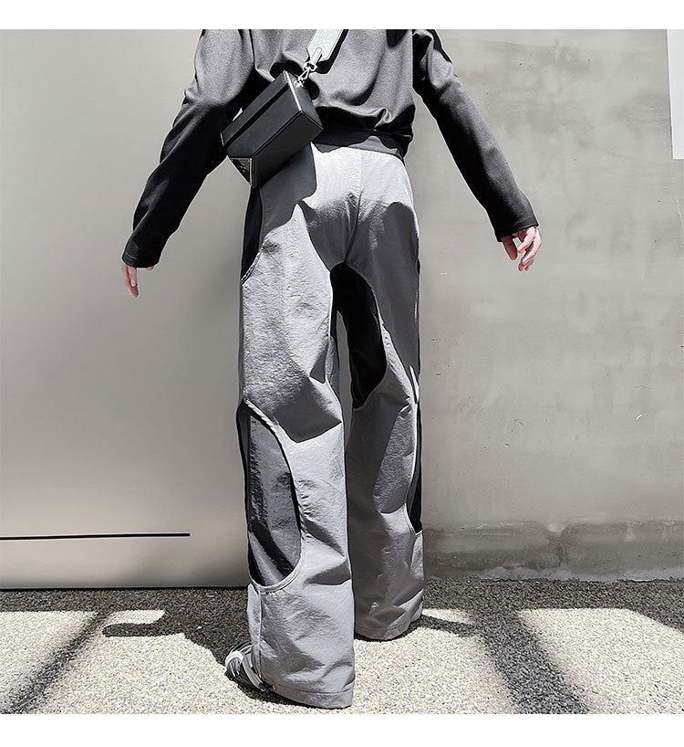 Design Sense Hollow Hole Patch Casual Pants Men