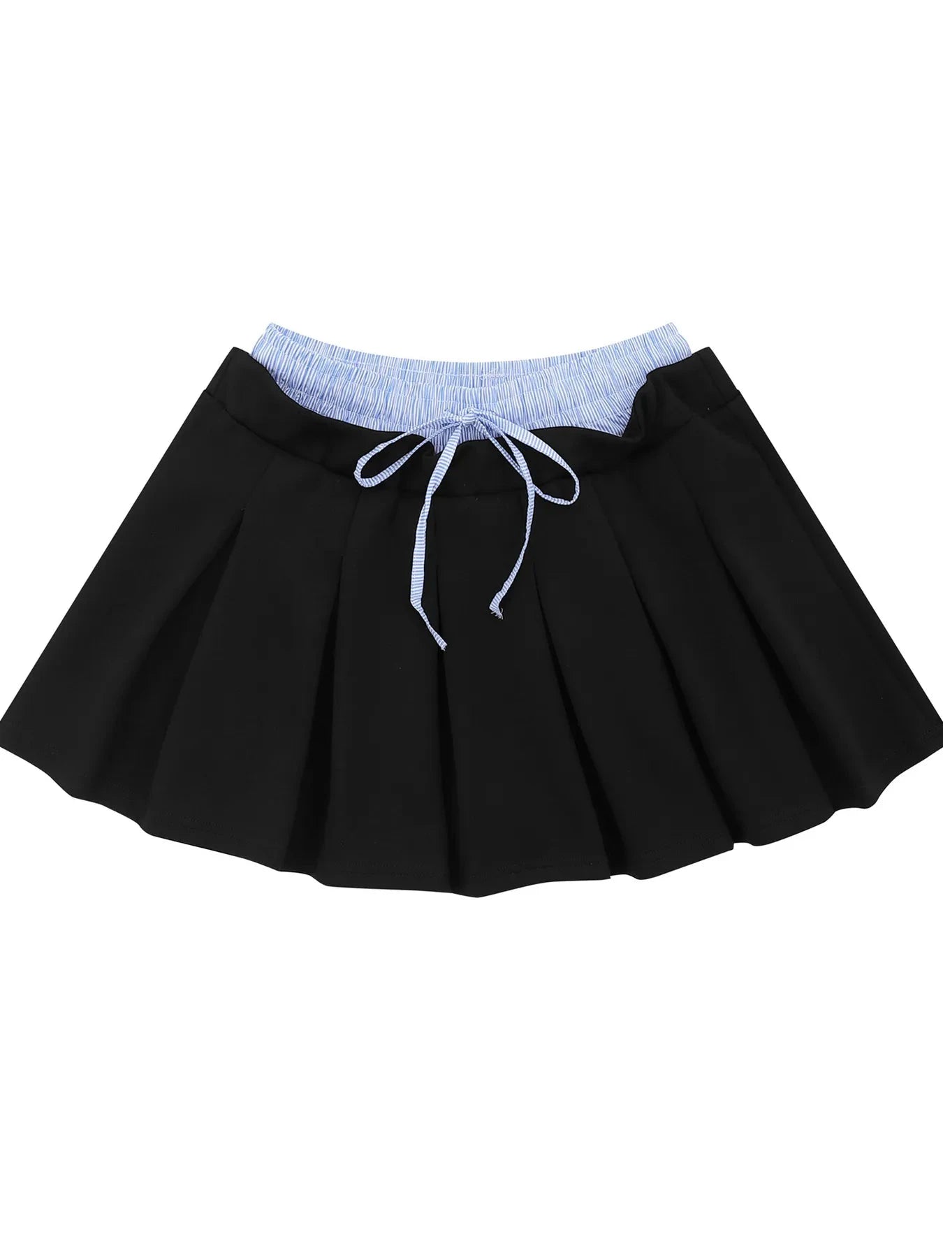 Drawstring Pleated Mini Skirt by Lady Ros