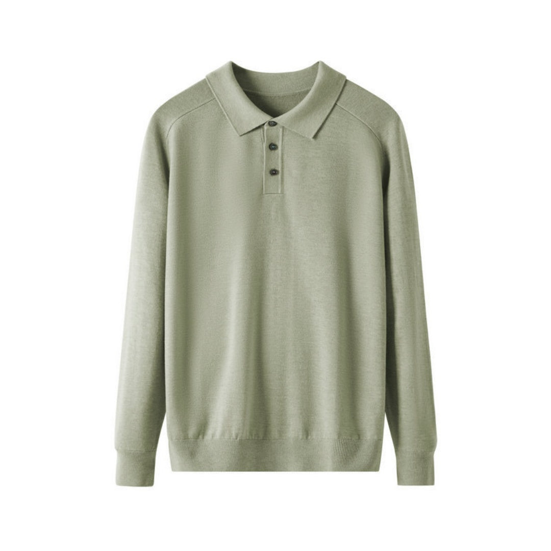 Men's Lapel Long Sleeve Sweater