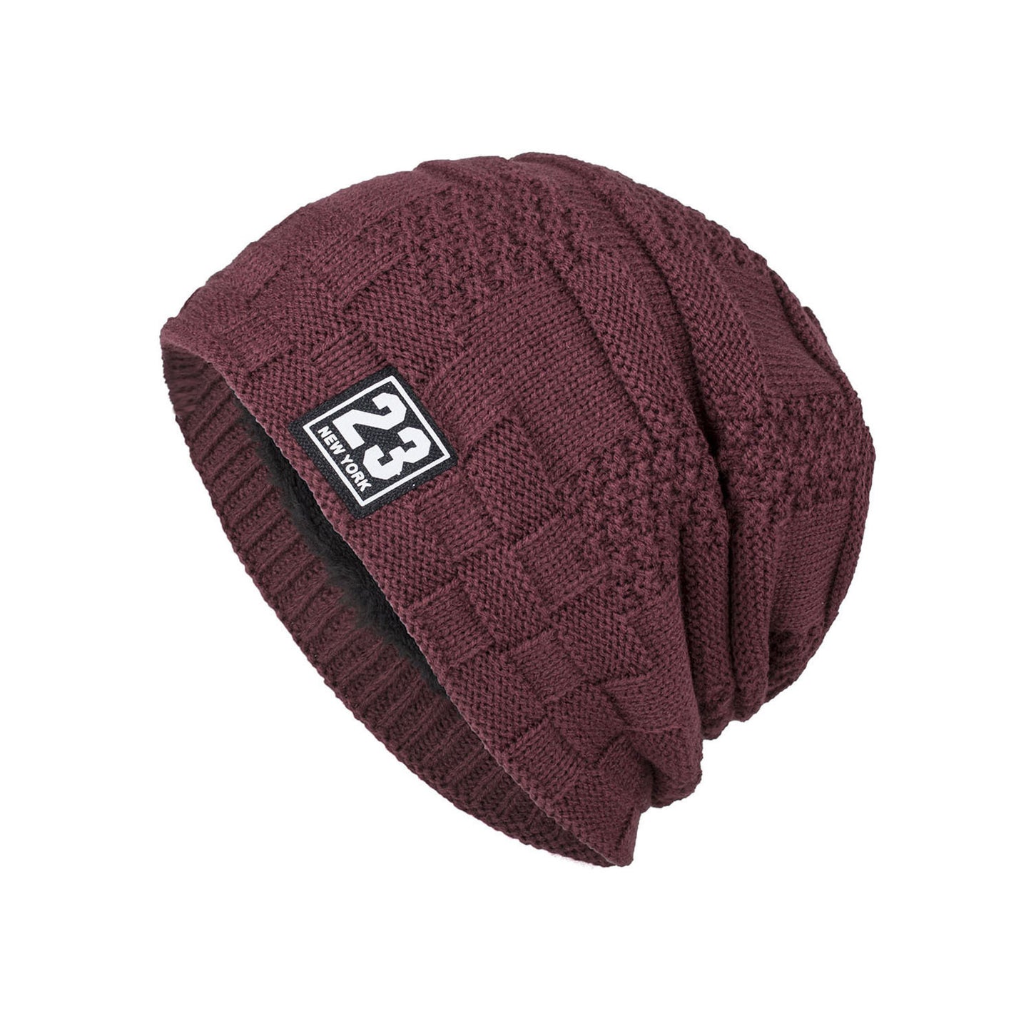 Men's Warm Thickened Fleece Pullover Knitted Woolen Beanie