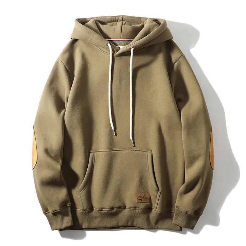 Men's Thick Warm Affixed Cloth Embroidered Hoodies