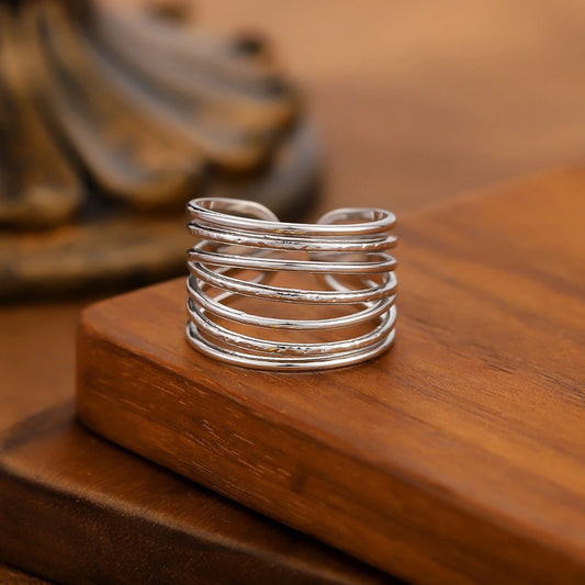 Titanium Steel Ring For Women, Light Luxury Advanced Sense, Niche Design, Open & Gold Plated Stainless Steel Fashion Ring by GJG Denim