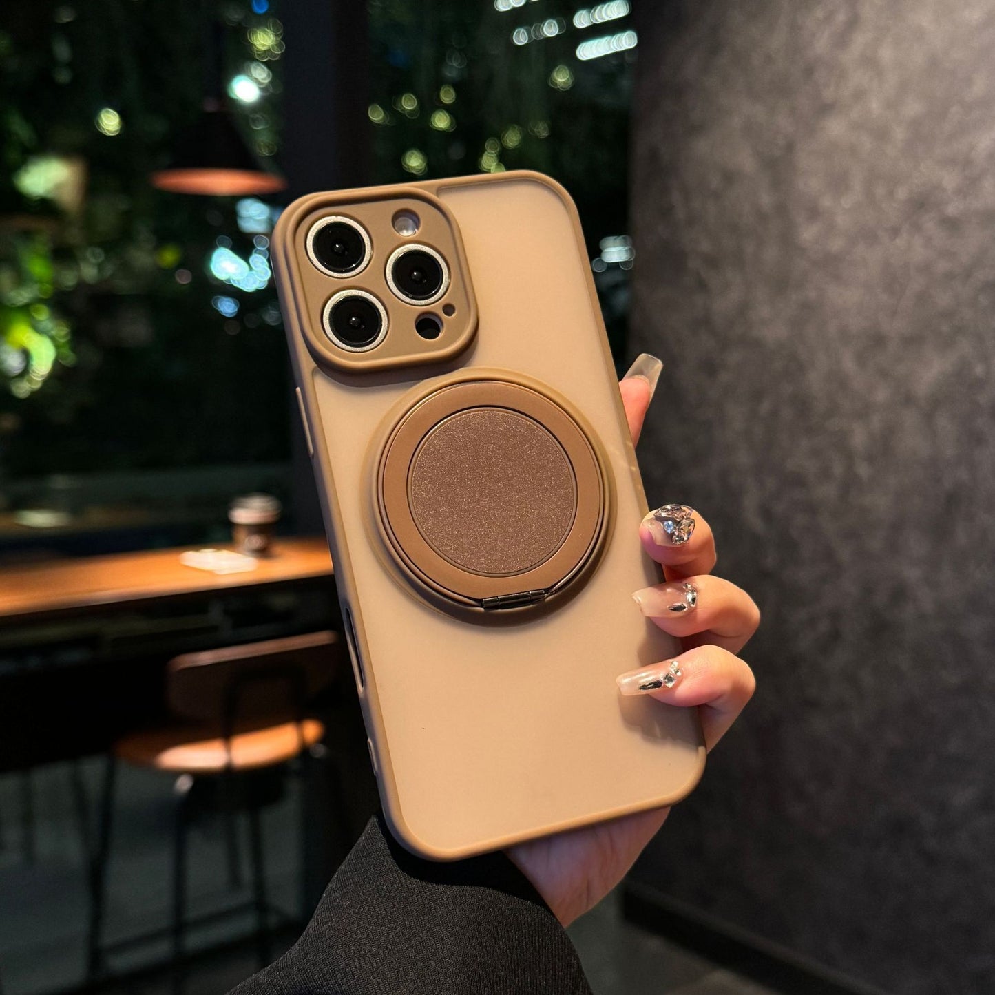 Skin-sensitive Magnetic Rotating Bracket Frosted Drop-resistant Phone Case