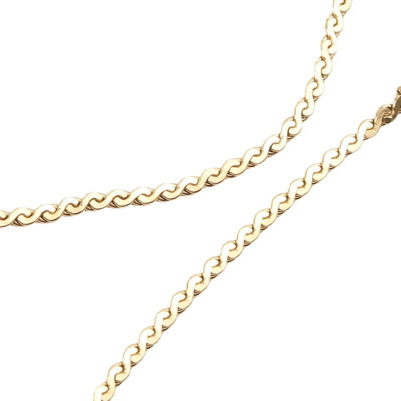 Titanium Steel Gold Plated Necklace Anklet Bracelets set
