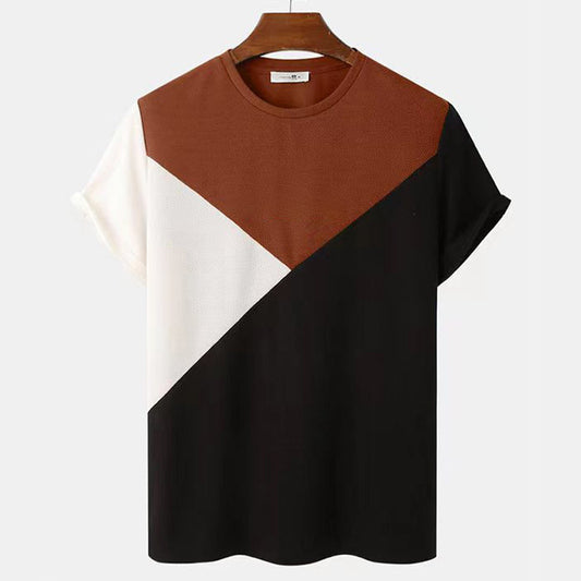 Striped 3D Printed Short Sleeve Shirt For Men