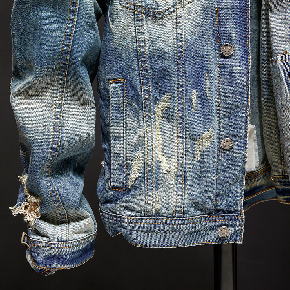Men's Washed Denim Jacket Outerwear