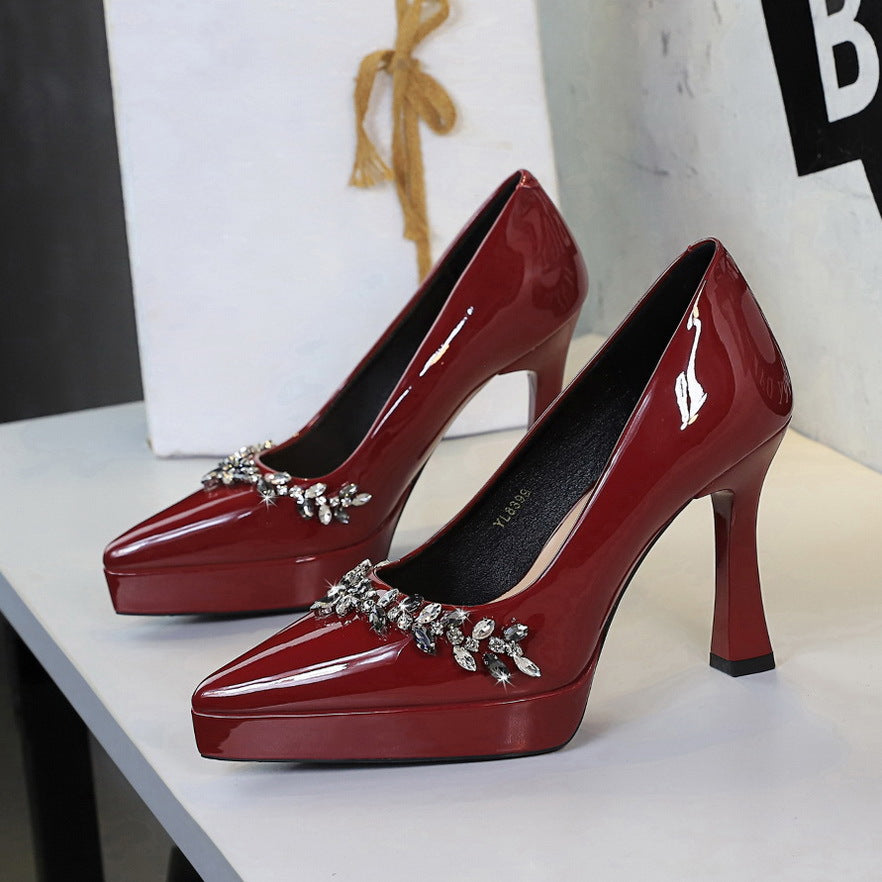 Patent Leather Platform Stiletto Pumps For Women