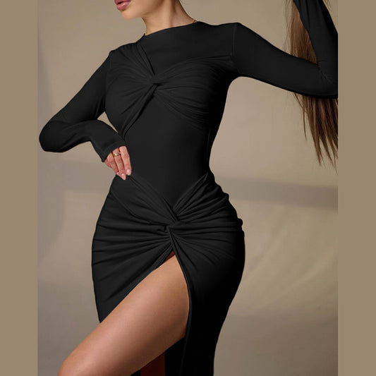 High Slit High Waist Slim Fit Dress Women
