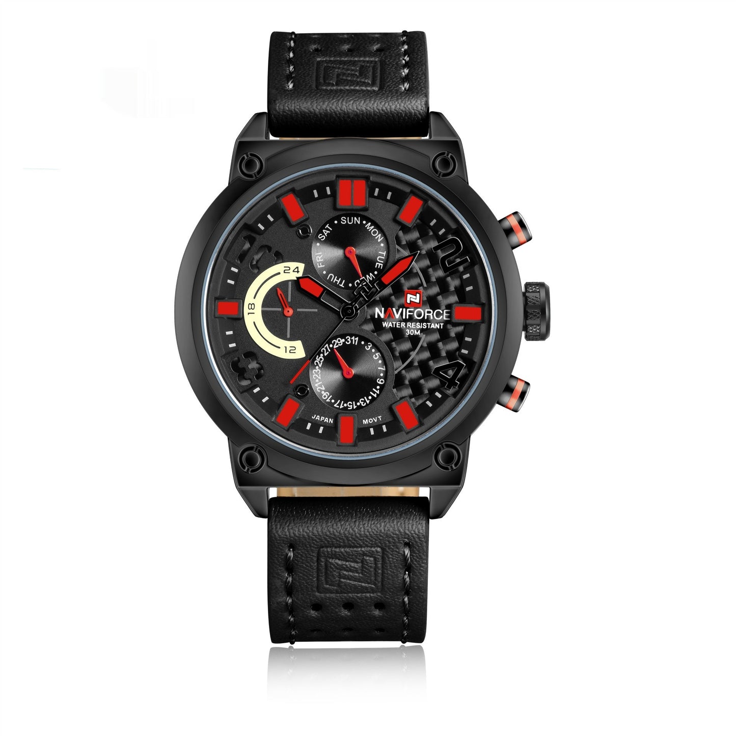 Men's Leather Band Quartz Waterproof Leisure Watch