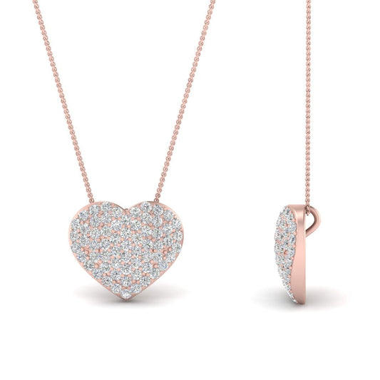 Heart Cluster Diamond Pendant