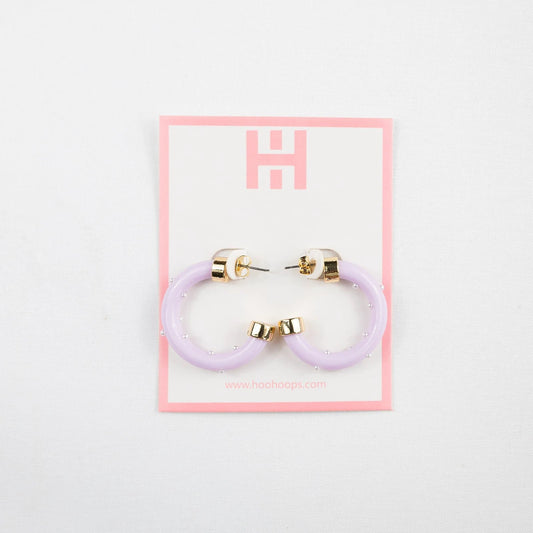 Mini Hoops - Lavender with Pearls by hoohoops