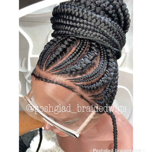 Cornrow Braid Wig - Color 1B Ponytail - Sekinat