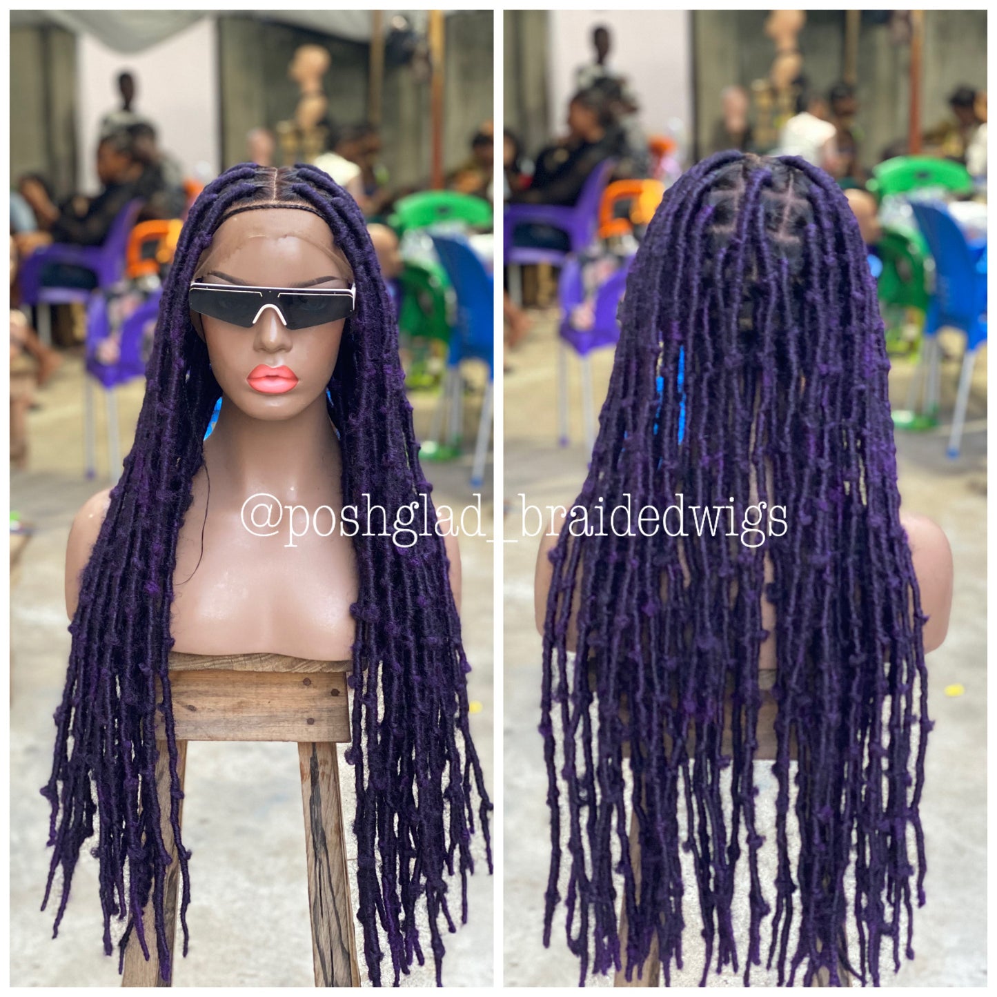 Destress Locs - Full Lace Purple Color - Makeba