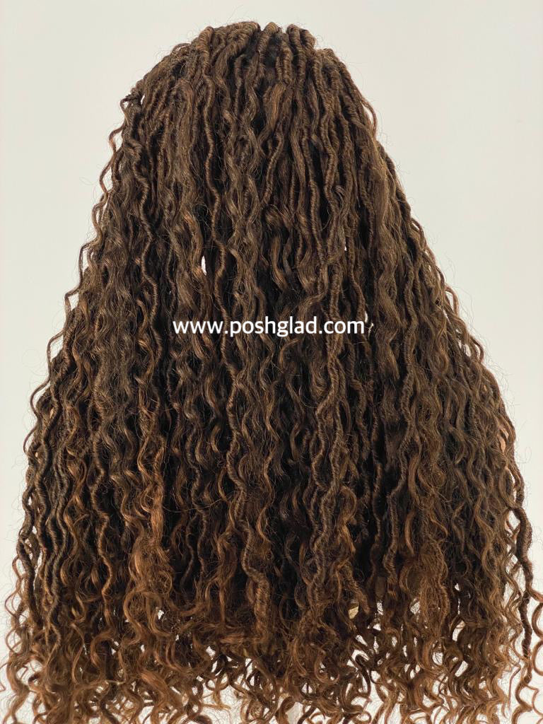 Distressed Locs Wig, Color 1B/27/30, Swiss Full Lace, Midback Length - Ready To Ship