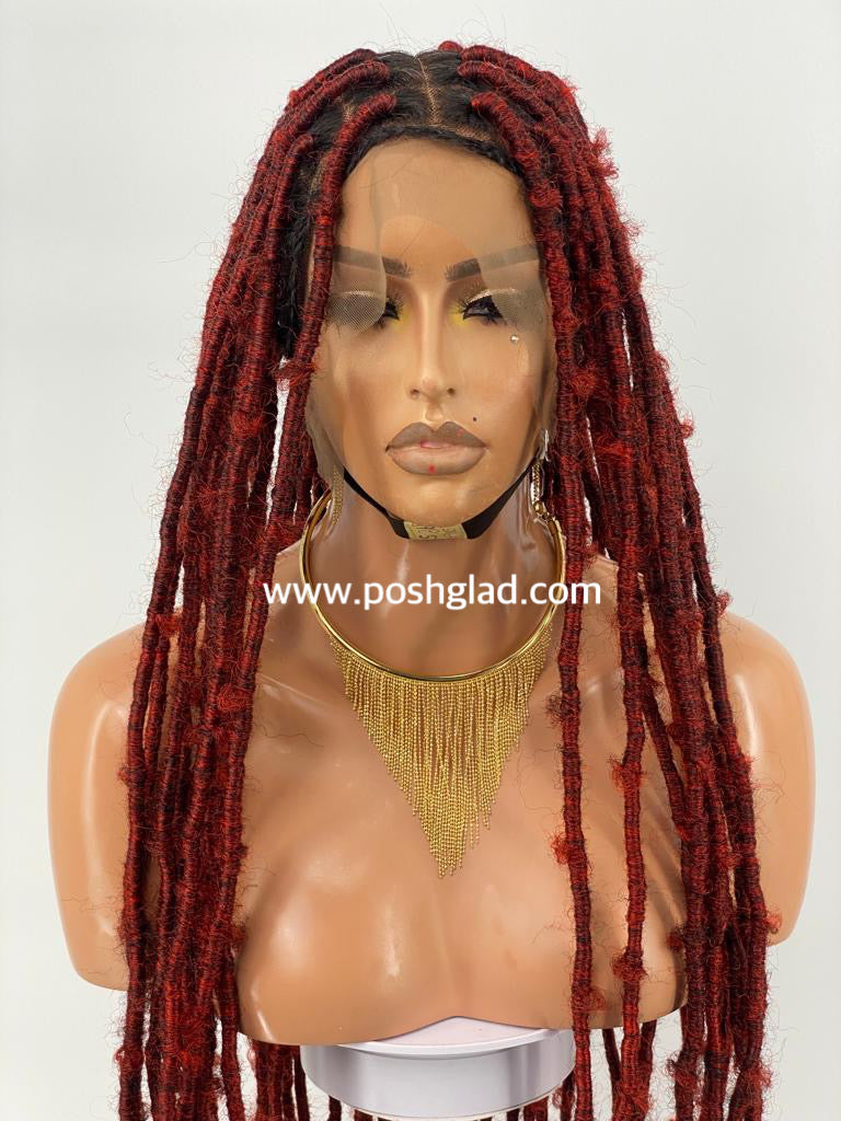 Distress Locs Wig (100% Human Hair Lace Base) Ready To Ship - Rosemary