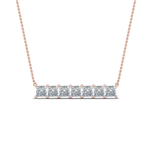 Princess Cut Horizontal Bar Pendant