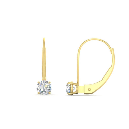 Small Round Diamond Studs Lever Back Earring