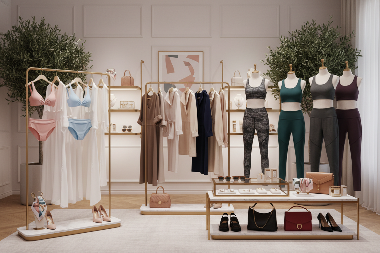 women's shop luxury trendy swim, sports clothing, all occasions attire, shoes accessories, shoes