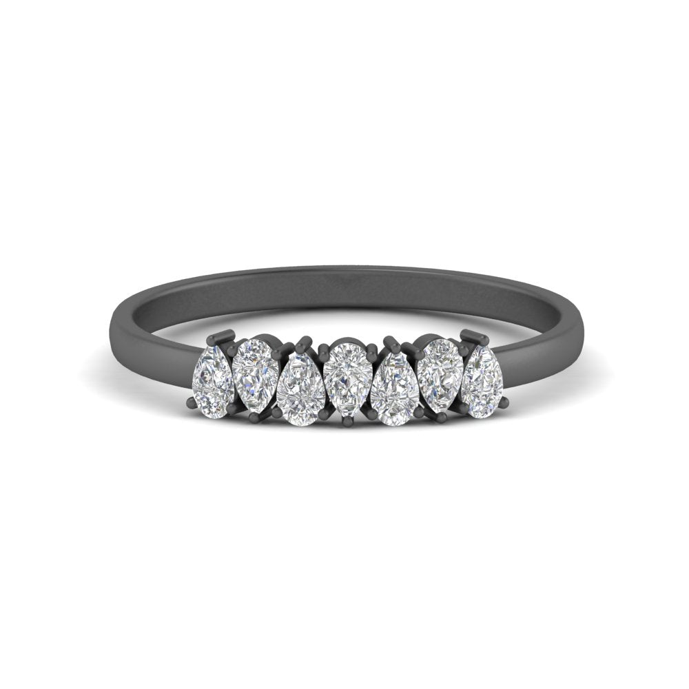 0.35 Carat 7 Stone Wedding Band Diamond Teardrop