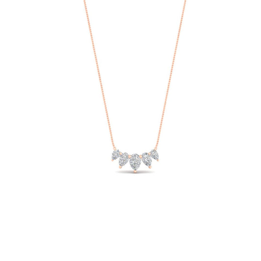 0.75 Carat 5 Stone Pear Shaped Diamond Necklace