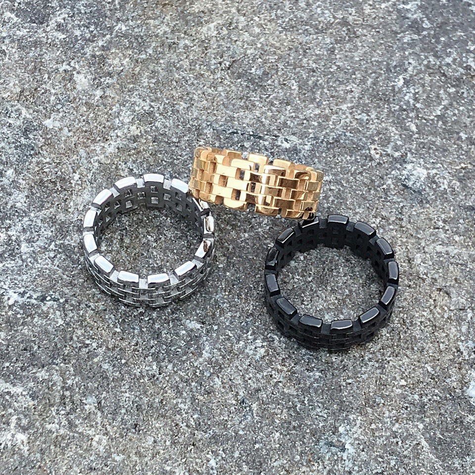 Men's Titanium Steel Hollow Chain Stainless Steel Ring